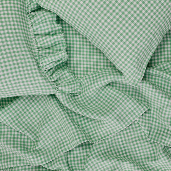 SHIPS SEPTEMBER - Fresco Gingham Flat Sheet