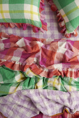 Sherbet Check Ruffle Flat Sheet