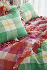 Sherbet Check Ruffle Flat Sheet