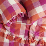 Sherbet Check Ruffle Flat Sheet