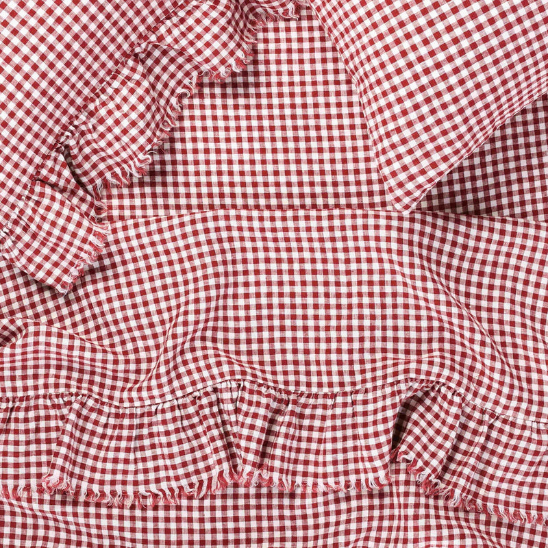 Mulberry Gingham Ruffle Flat Sheet – Society of Wanderers