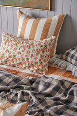 SHIPS SEPTEMBER - Licorice Gingham Ruffle Flat Sheet