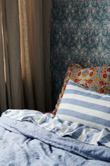 Chambray Stripe Ruffle Flat Sheet
