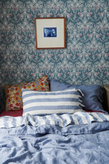 Chambray Stripe Ruffle Flat Sheet