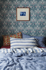 Chambray Stripe Ruffle Flat Sheet