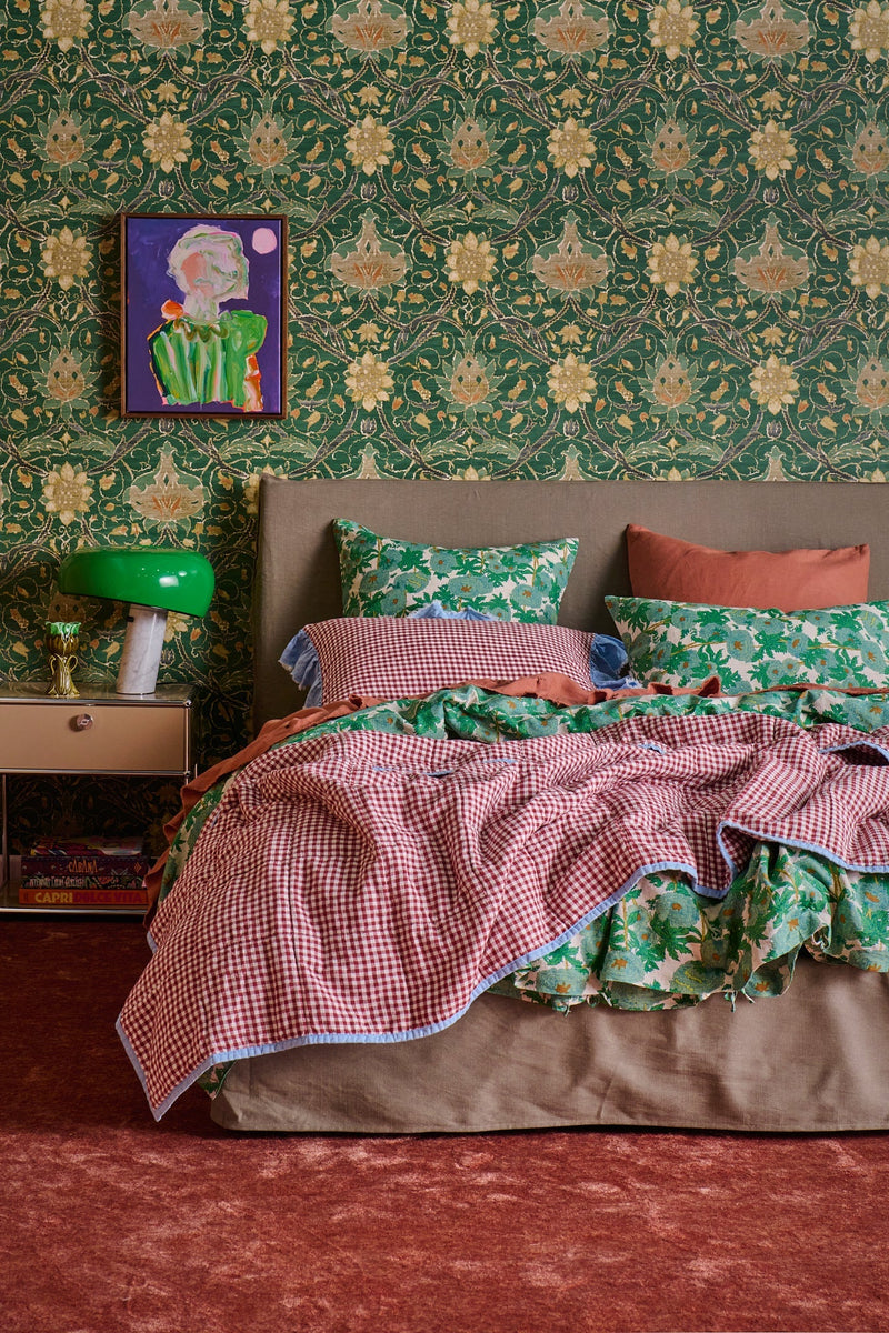 Terracotta Ruffle Flat Sheet