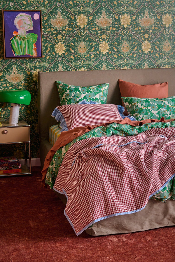 Terracotta Ruffle Flat Sheet