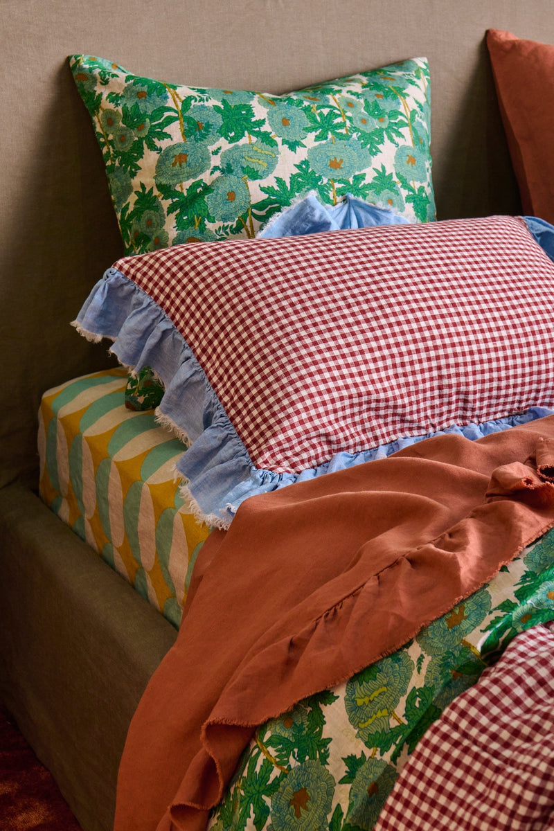 Terracotta Ruffle Flat Sheet