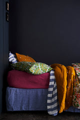Chambray Stripe Ruffle Flat Sheet