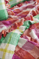 Sherbet Check Ruffle Flat Sheet