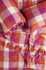 Sherbet Check Ruffle Flat Sheet