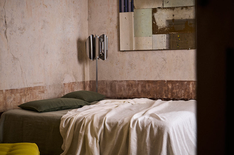 NEW - Ivory Heavyweight Linen Bedcover