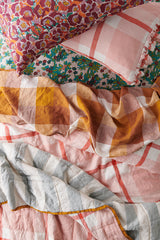 SHIPS APRIL - Floss Check/ Fog Stripe Double Sided Quilt