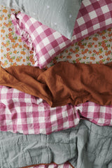 Fuchsia Gingham Pillowcase Sets