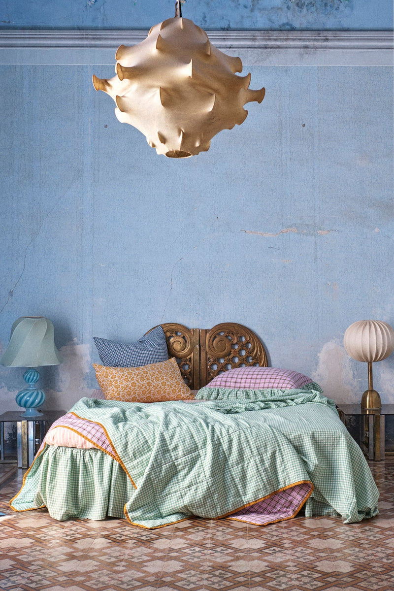 SHIPS SEPTEMBER - Marmelatta Check Full Ruffle Pillowcase Set