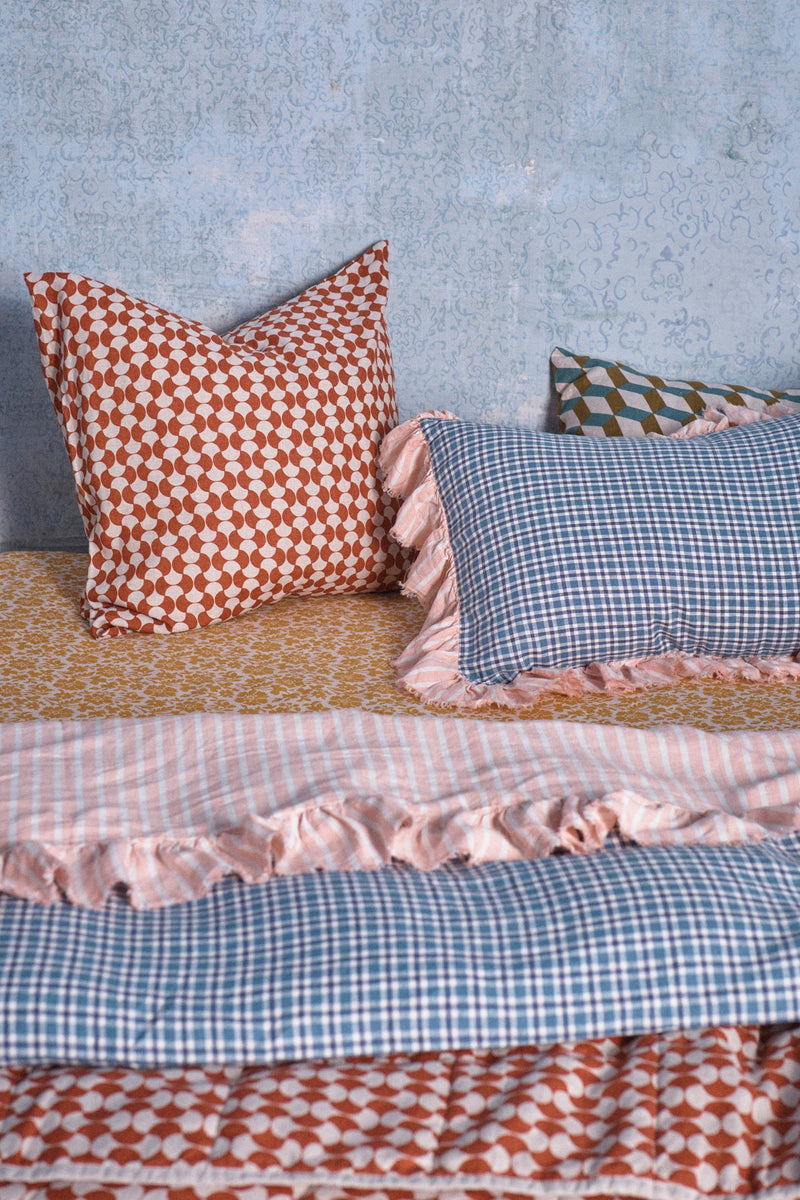 SHIPS SEPTEMBER - Cefalù Check Full Ruffle Pillowcase Set