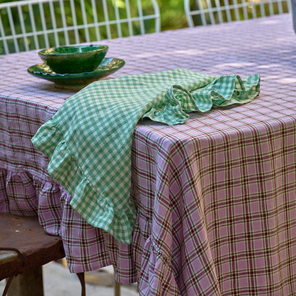 SHIPS SEPTEMBER - Fresco Gingham Napkin with Ruffle