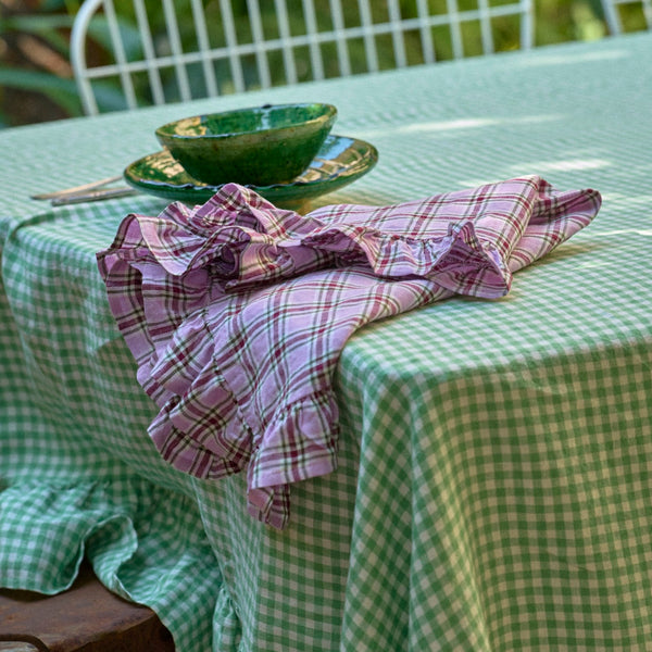 SHIPS SEPTEMBER - Marmelatta Check Napkin with Ruffle