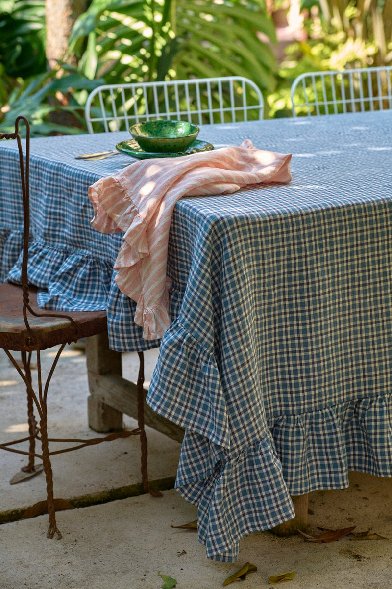 SHIPS SEPTEMBER - Cefalù Check Tablecloth With Ruffle