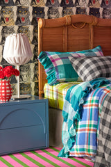SHIPS MID NOVEMBER - Citron Check Fitted Sheet