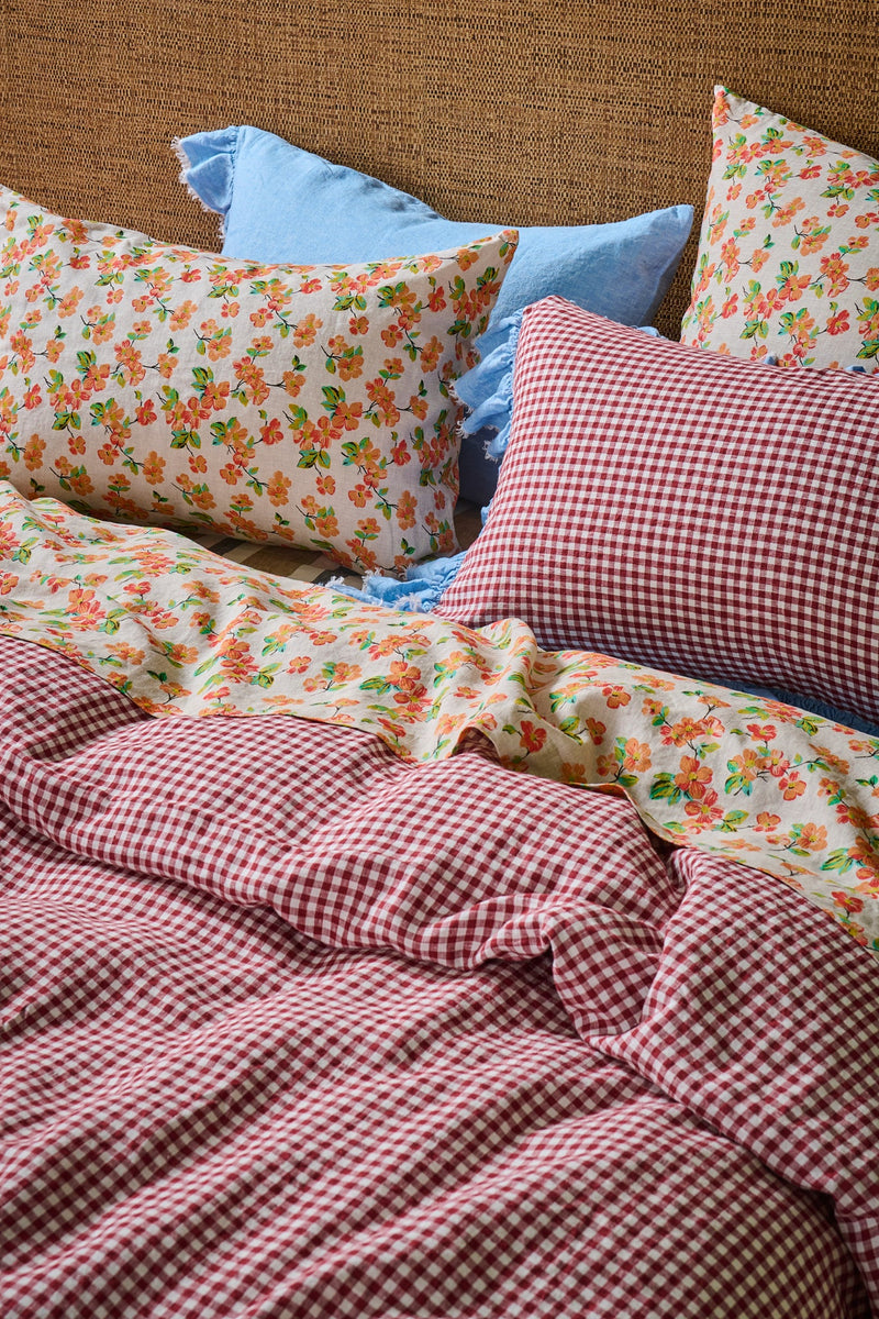 SHIPS LATE OCTOBER - Mulberry Gingham Duvet Cover