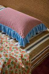 SHIPS LATE OCTOBER - Mulberry Gingham Full Ruffle Pillowcase Set