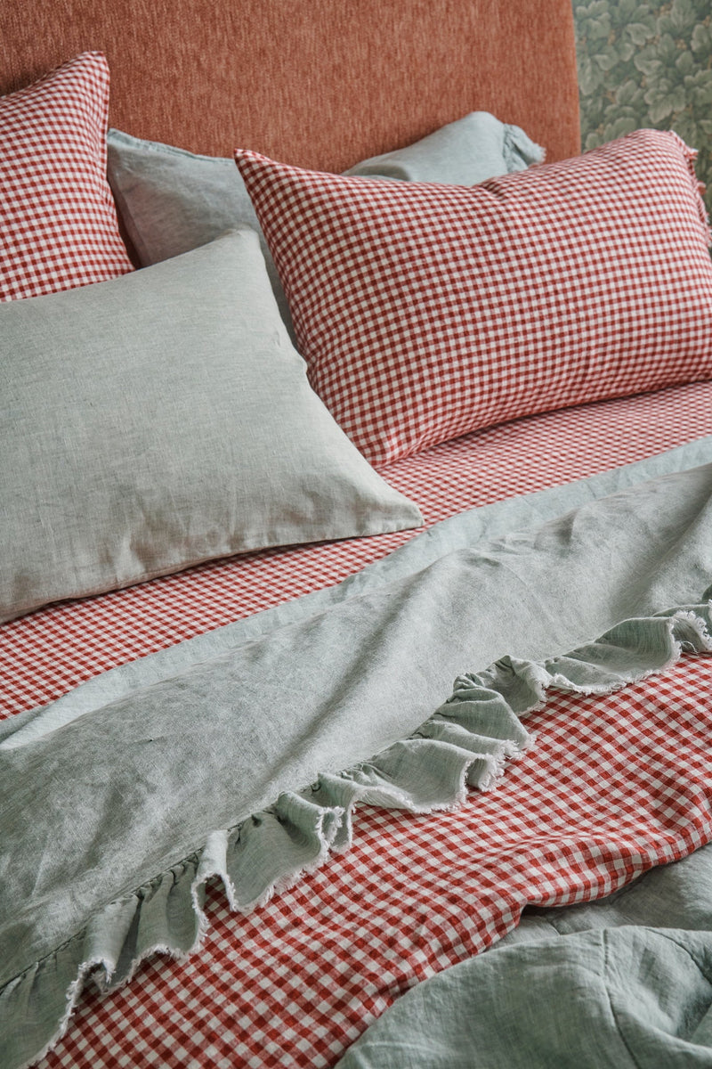 SHIPS LATE OCTOBER - Mulberry Gingham Fitted Sheet