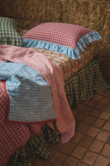 NEW - Grevillea Check Full Ruffle Pillowcase Set