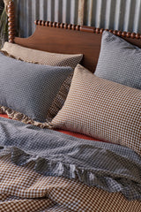 NEW - Pepperberry Check Full Ruffle Pillowcase Set