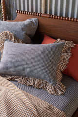 NEW - Pepperberry Check Full Ruffle Pillowcase Set