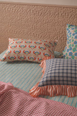 SHIPS SEPTEMBER - Addis Check Full Ruffle Pillowcase Set