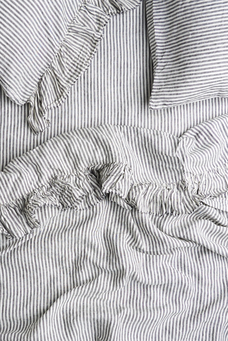 Charcoal Stripe Fitted Sheet