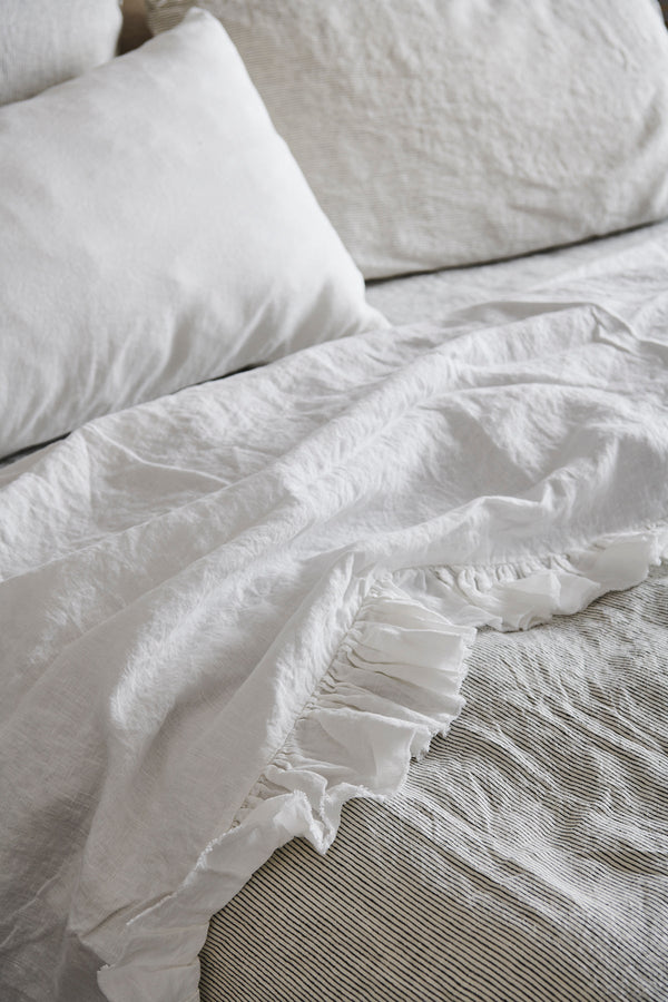 BACK IN STOCK - Ivory Ruffle Flat Sheet