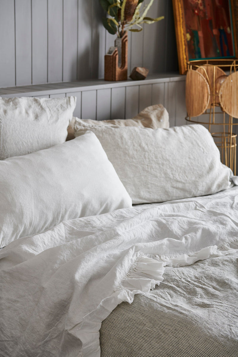 BACK IN STOCK - Ivory Ruffle Flat Sheet