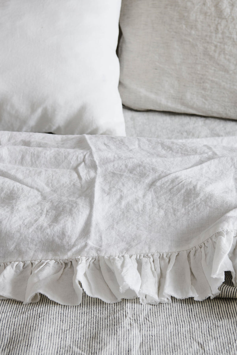 BACK IN STOCK - Ivory Ruffle Flat Sheet