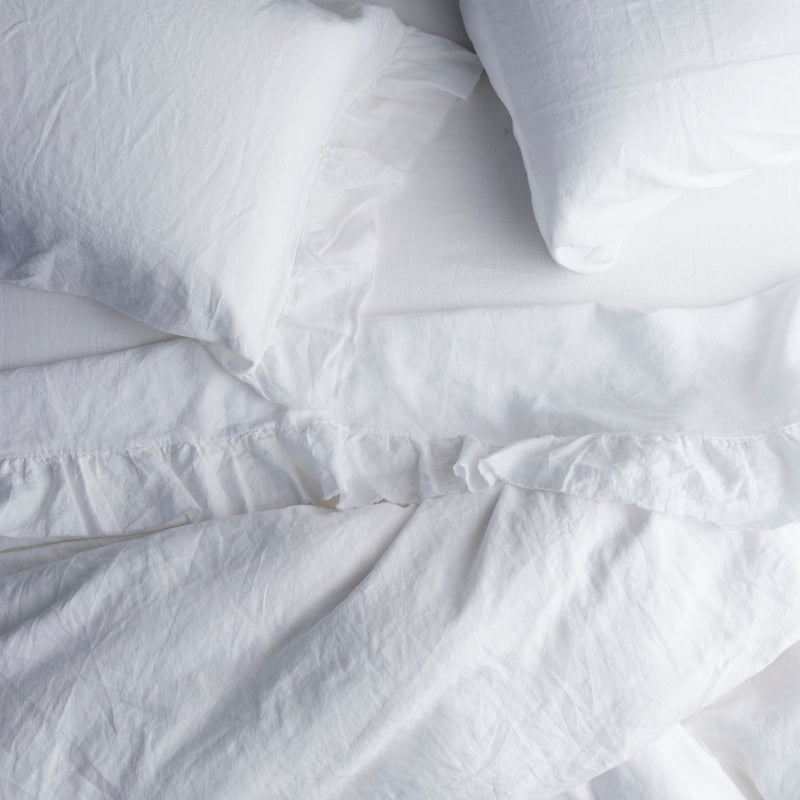 BACK IN STOCK - Ivory Ruffle Flat Sheet