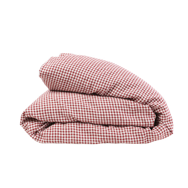 SHIPS OCTOBER - Mulberry Gingham Duvet Cover