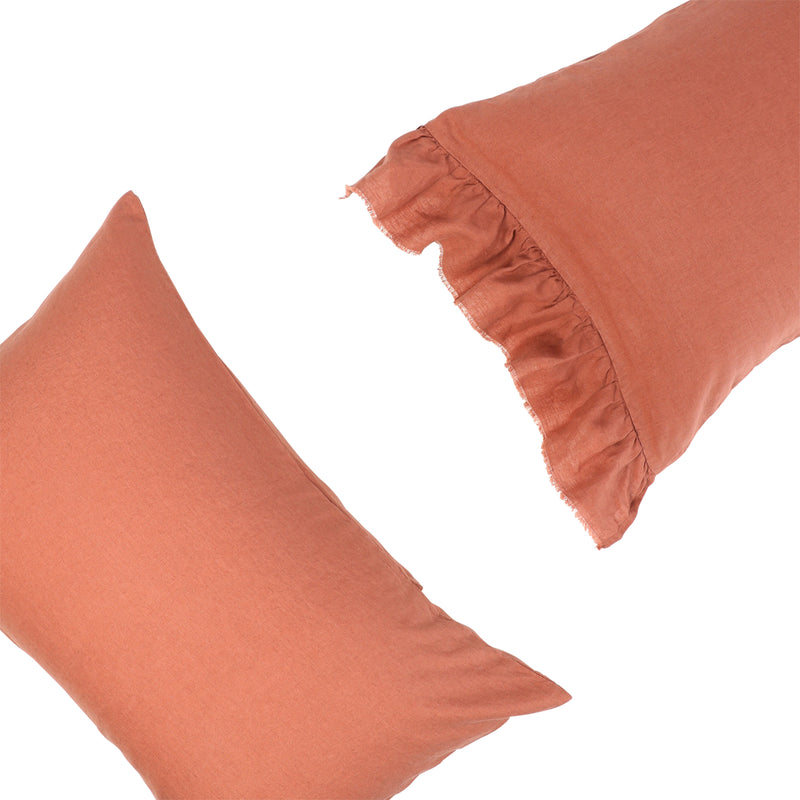 SHIPS LATE OCTOBER - Terracotta Pillowcase Sets