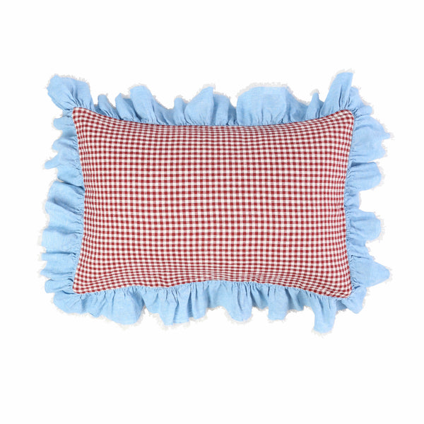 SHIPS OCTOBER - Mulberry Gingham Full Ruffle Pillowcase Set