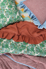 SHIPS LATE OCTOBER - Mulberry Gingham Full Ruffle Pillowcase Set