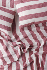 SHIPS APRIL - Sangria Stripe Flat Sheet