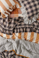 SHIPS SEPTEMBER - Licorice/ Pinstripe Double Sided Quilt