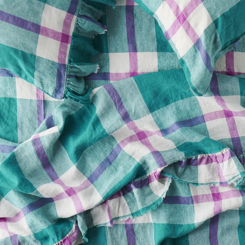 Jelly Bean Check Ruffle Flat Sheet