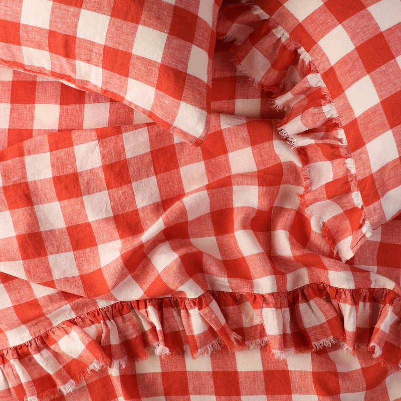 Cherry Gingham Fitted Sheet