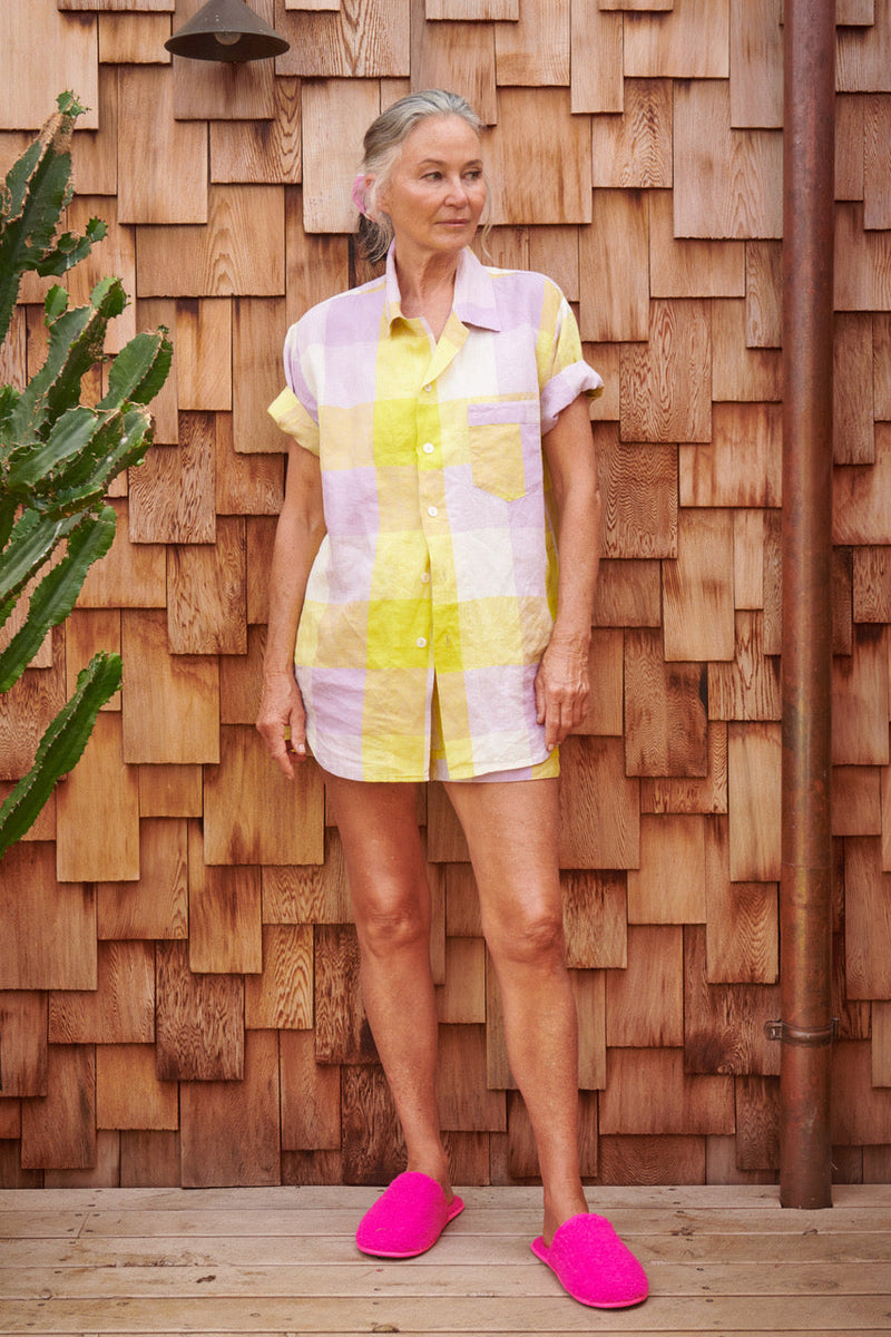 Lavender Fizz Check Shorts