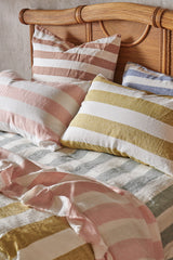 Blush Stripe Ruffle Pillowcase Sets