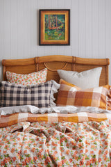 Licorice Gingham Full Ruffle Pillowcase Set