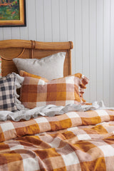 SHIPS MAY - Biscuit Check Duvet Cover