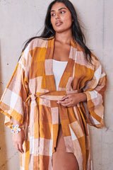 Biscuit Check Robe