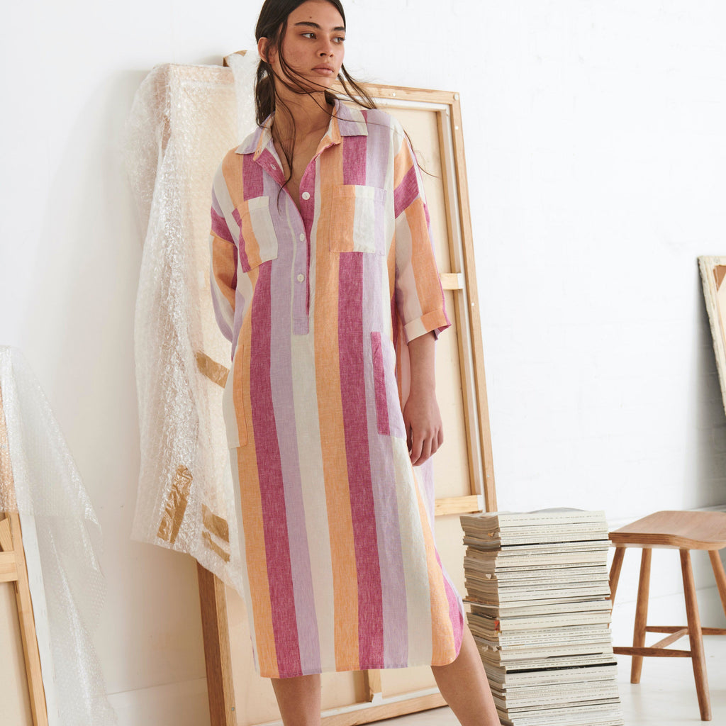 Bellini Stripe Shirt Dress – Society of Wanderers